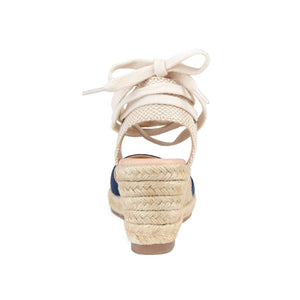 MONTE ESPADRILLE WEDGE SANDALS IN CANVAS - Navy Blue Fabric
