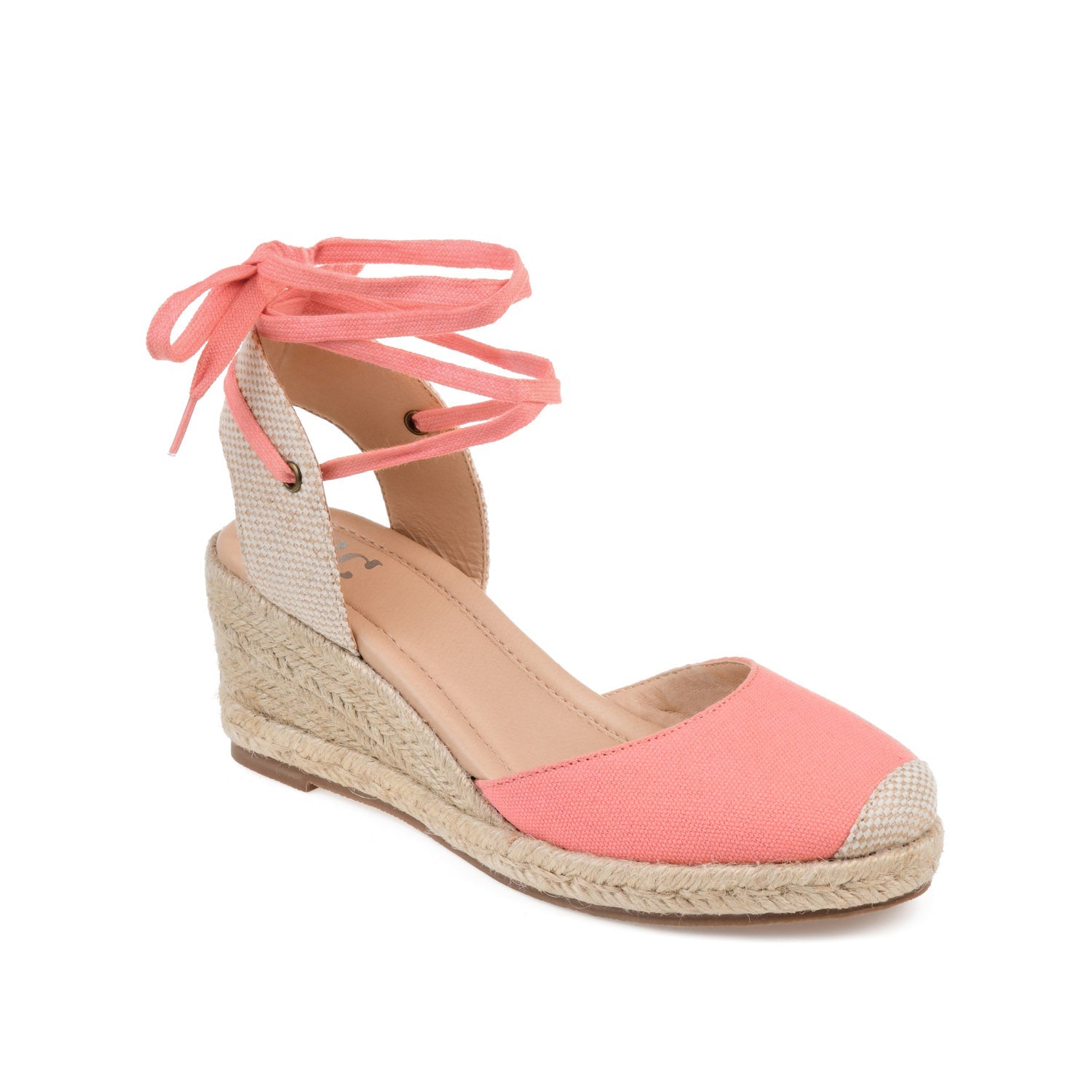 MONTE ESPADRILLE WEDGE SANDALS IN CANVAS - Coral Fabric