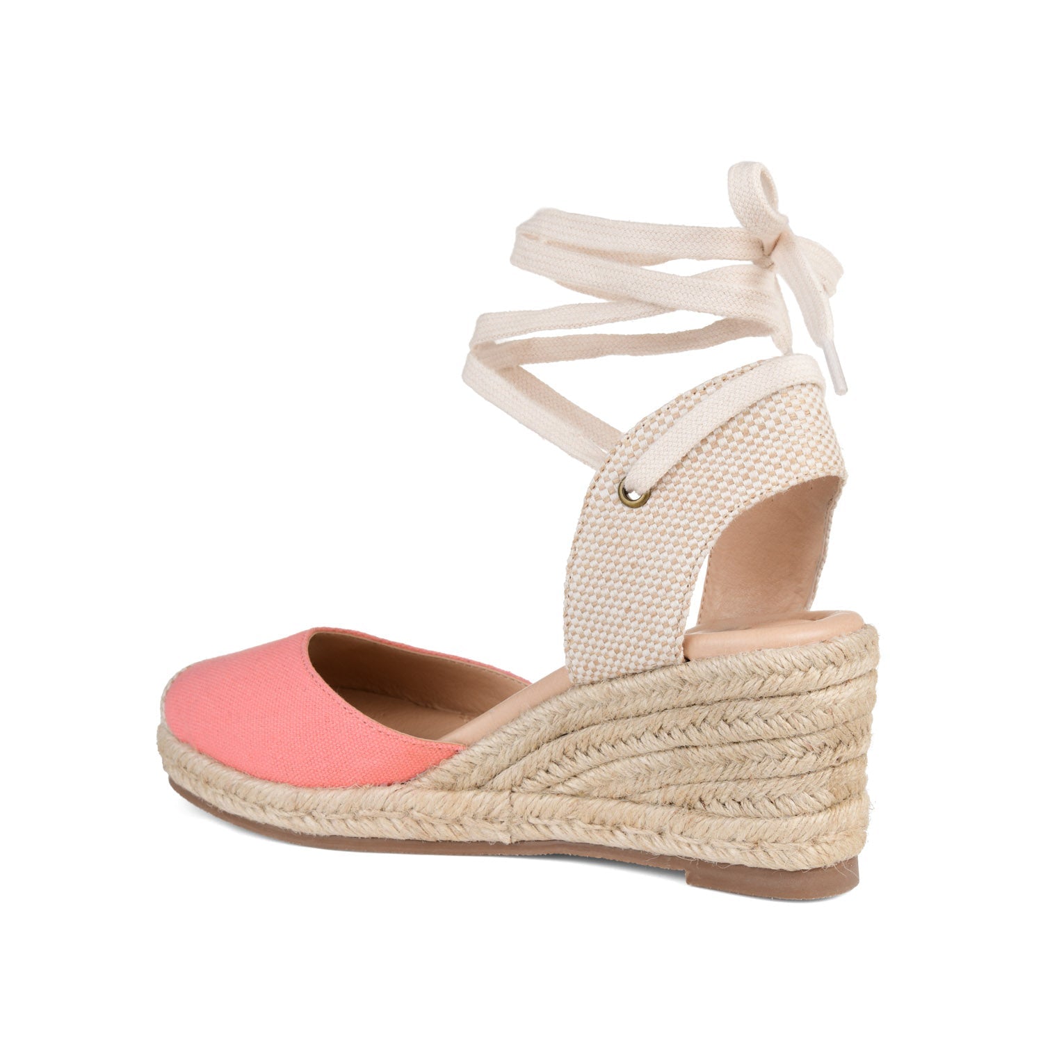 MONTE ESPADRILLE WEDGE SANDALS IN CANVAS - Coral Fabric