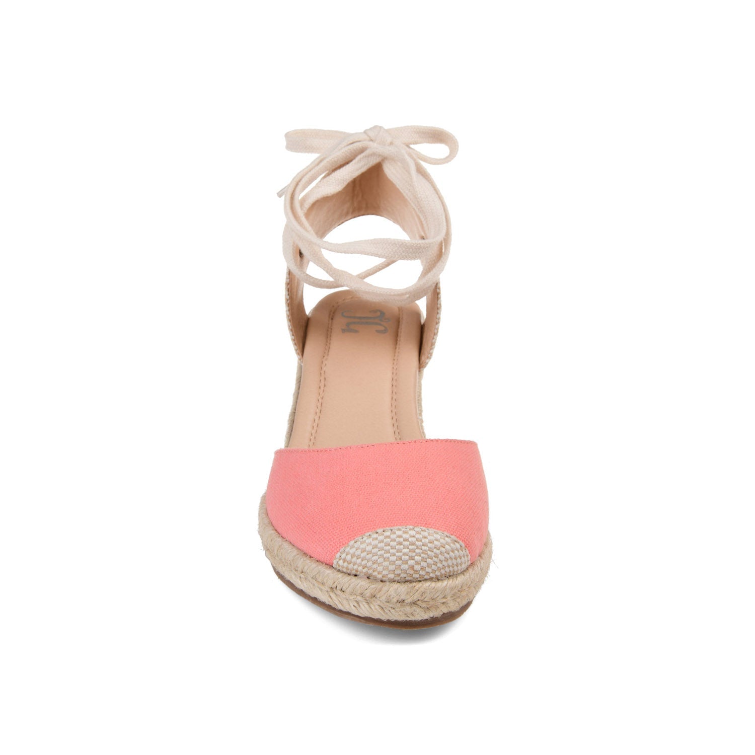 MONTE ESPADRILLE WEDGE SANDALS IN CANVAS - Coral Fabric
