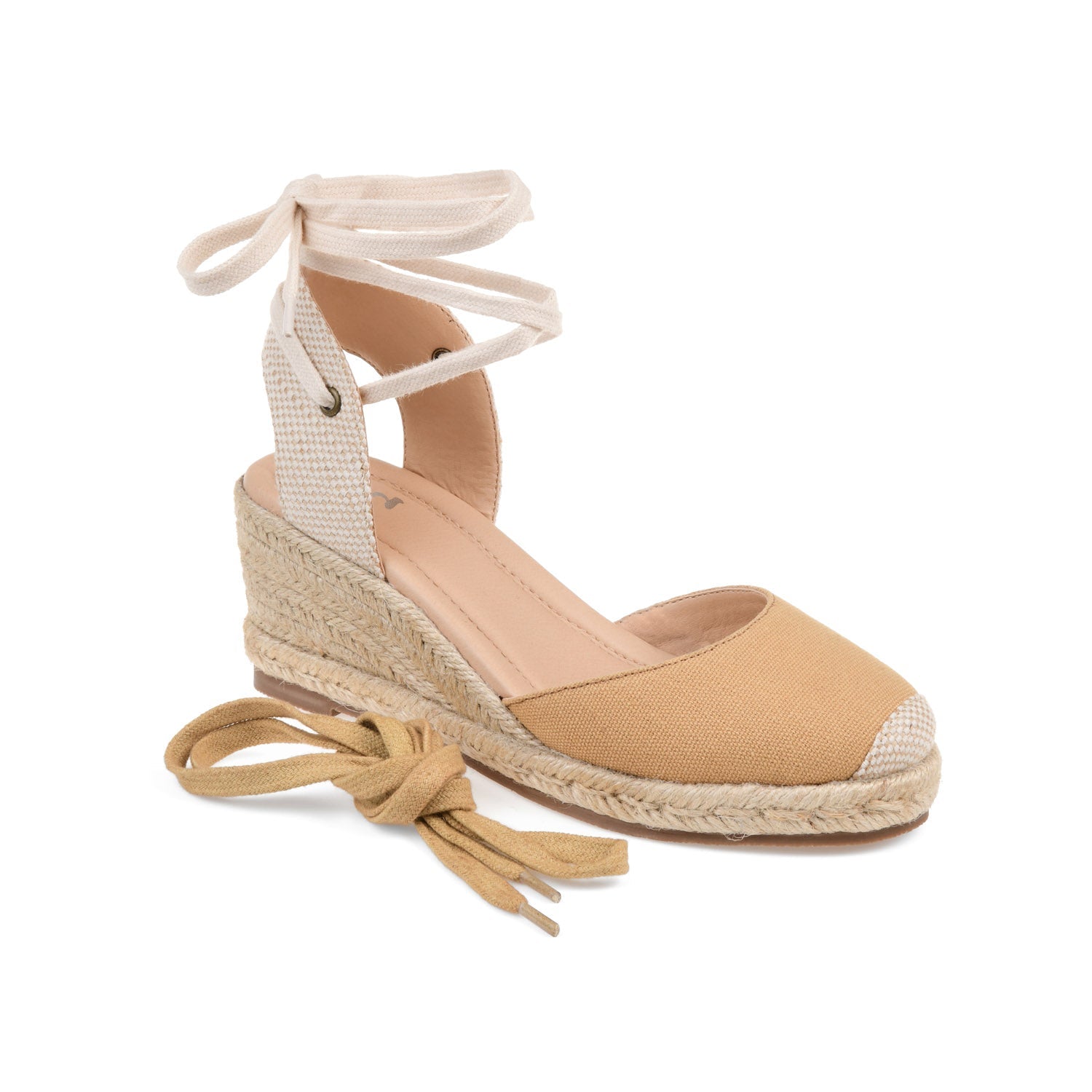 MONTE ESPADRILLE WEDGE SANDALS IN CANVAS - Tan Fabric