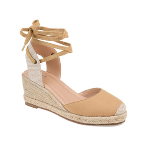 MONTE ESPADRILLE WEDGE SANDALS IN CANVAS - Tan Fabric