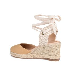 MONTE ESPADRILLE WEDGE SANDALS IN CANVAS - Tan Fabric