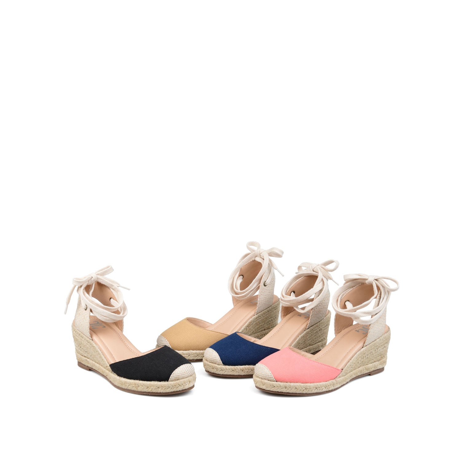 MONTE ESPADRILLE WEDGE SANDALS IN CANVAS - Coral Fabric