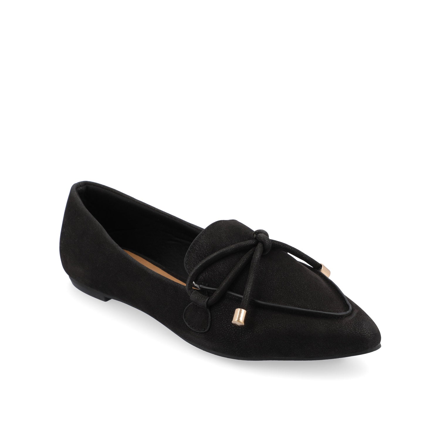 MURIEL LOAFER FLATS IN FAUX SUEDE - Black