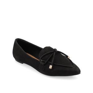 MURIEL LOAFER FLATS IN FAUX SUEDE - Black