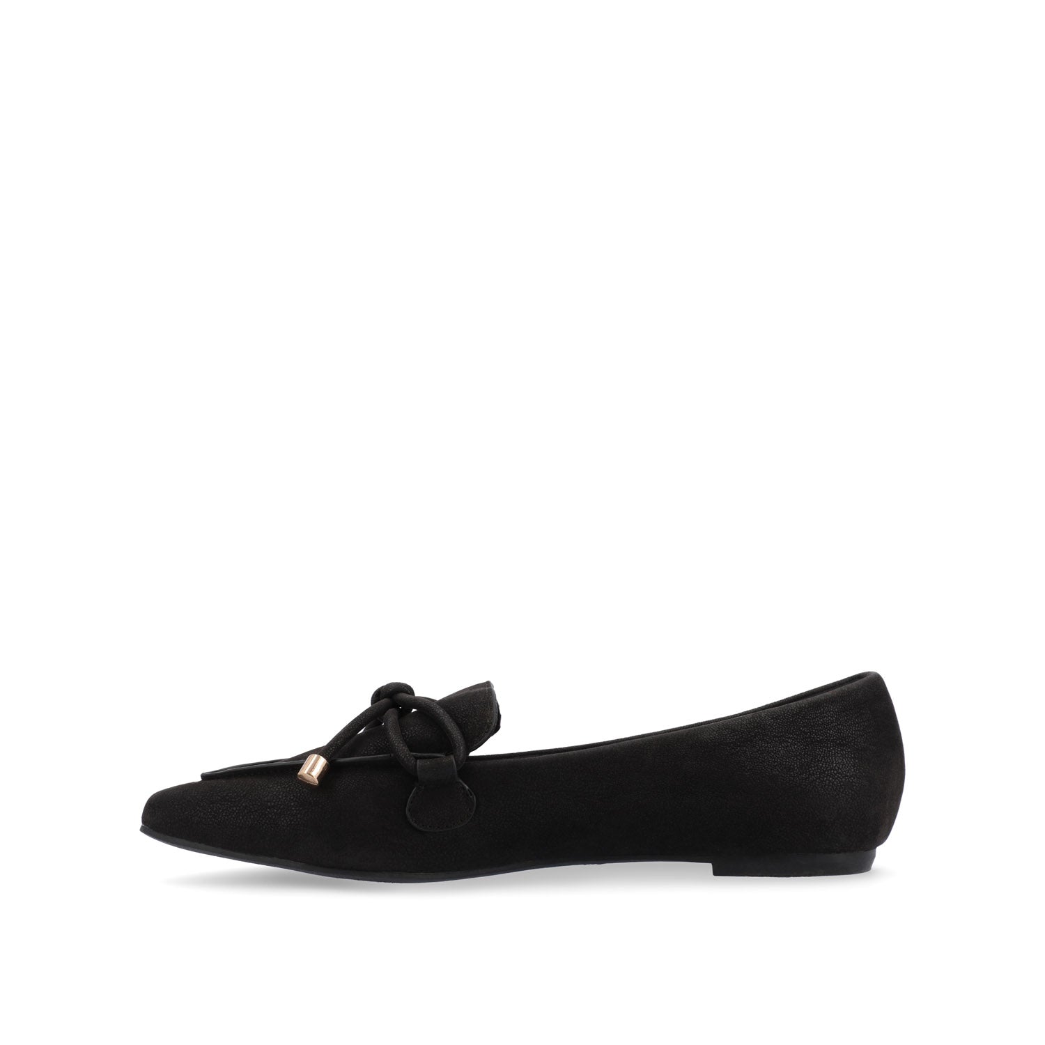 MURIEL LOAFER FLATS IN FAUX SUEDE - Black