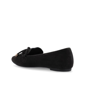 MURIEL LOAFER FLATS IN FAUX SUEDE - Black