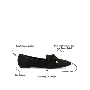 MURIEL LOAFER FLATS IN NARROW - Black