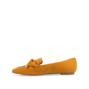 MURIEL LOAFER FLATS IN NARROW - Mustard1 Faux