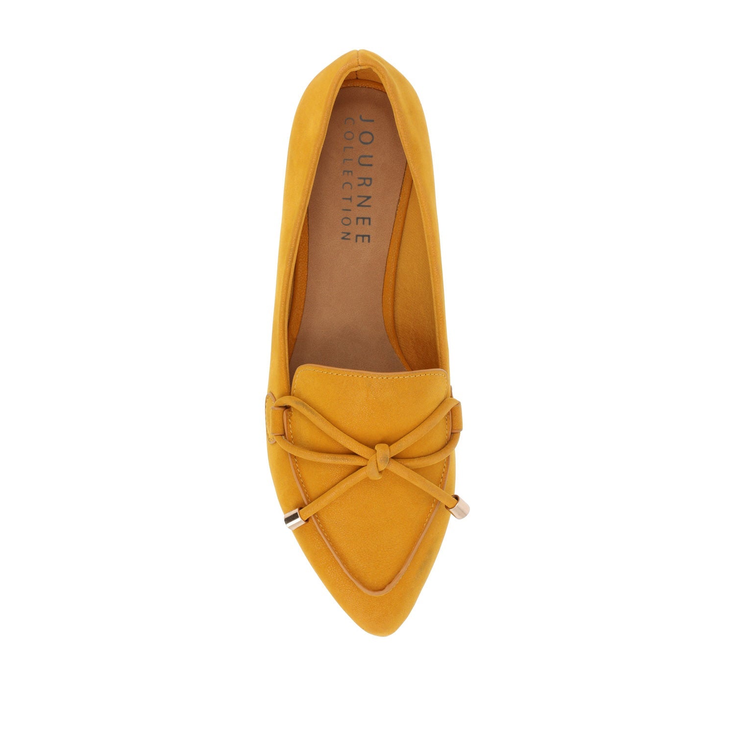 MURIEL LOAFER FLATS IN NARROW - Mustard1 Faux