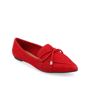 MURIEL LOAFER FLATS IN FAUX SUEDE - Red