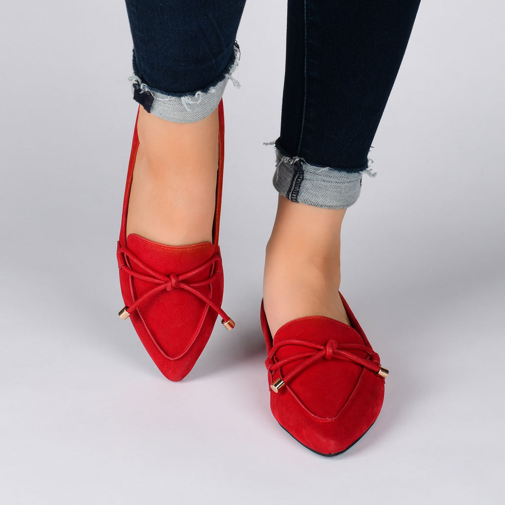 MURIEL LOAFER FLATS IN FAUX SUEDE