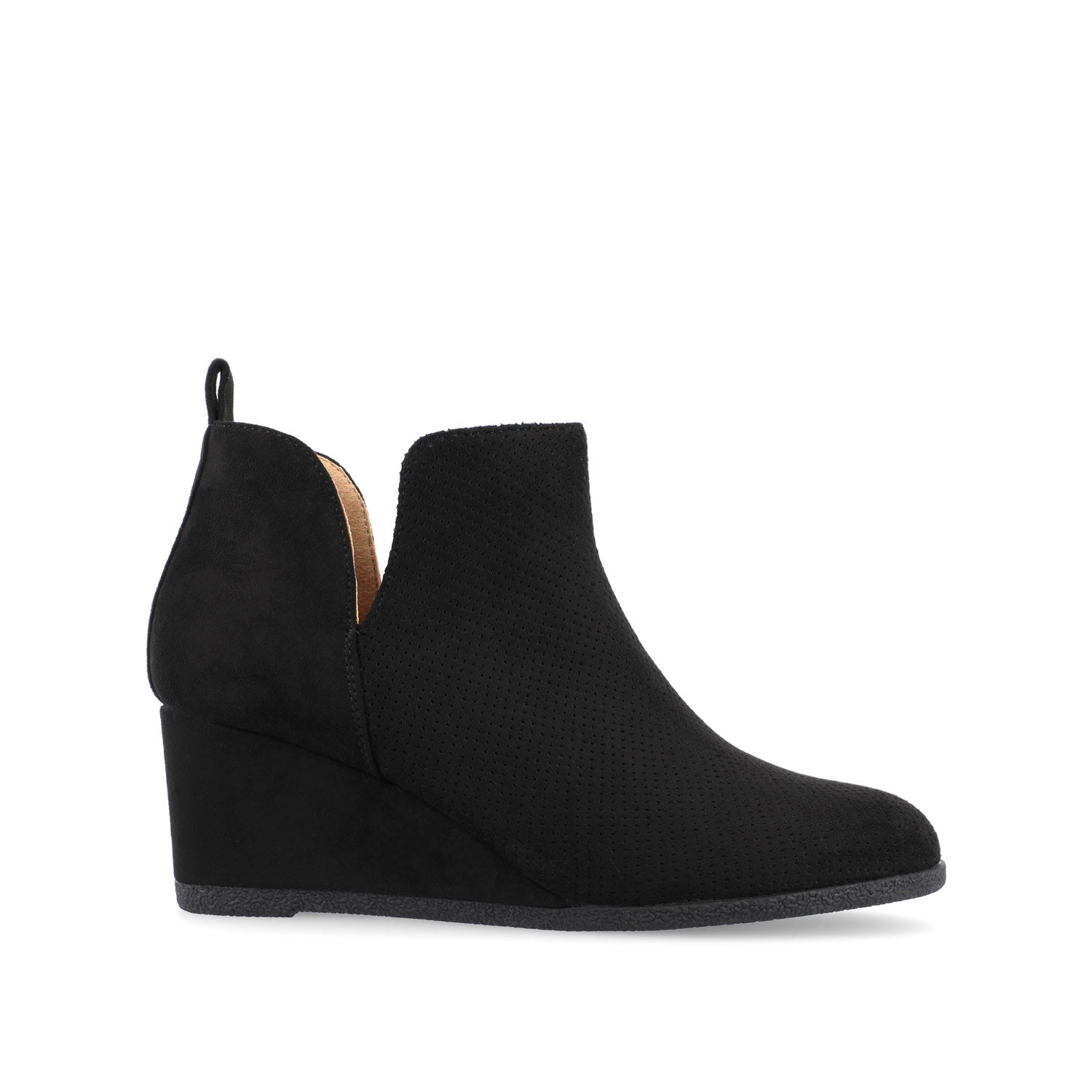 MYLEE WEDGE HEELED BOOTIES IN FAUX SUEDE - Black