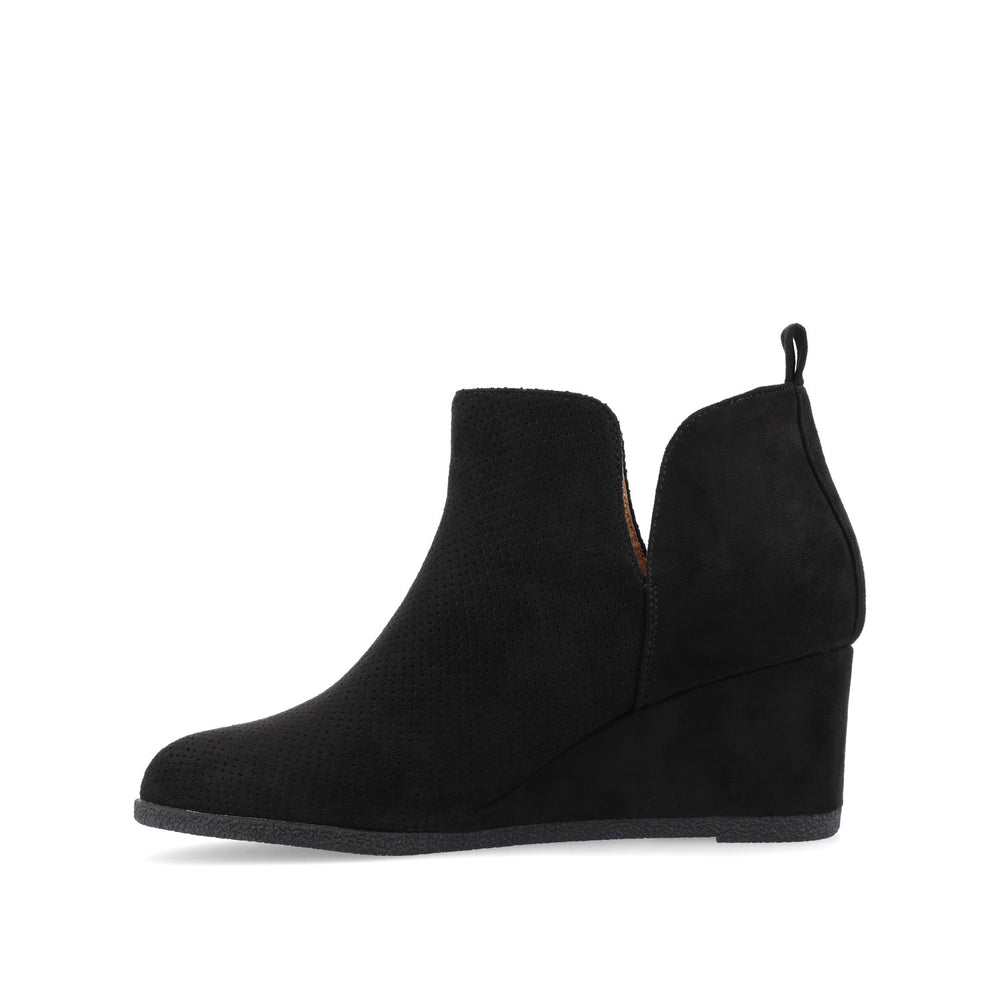 MYLEE WEDGE HEELED BOOTIES IN FAUX SUEDE