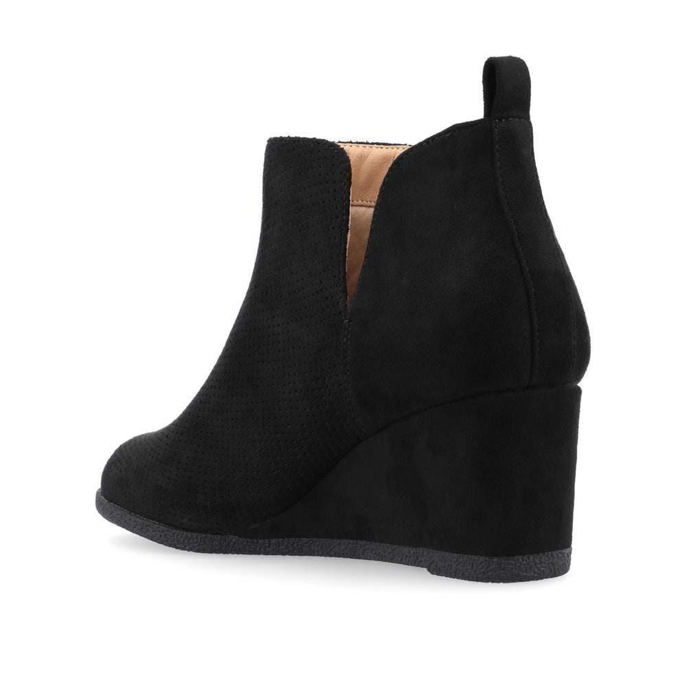 MYLEE WEDGE HEELED BOOTIES IN FAUX SUEDE