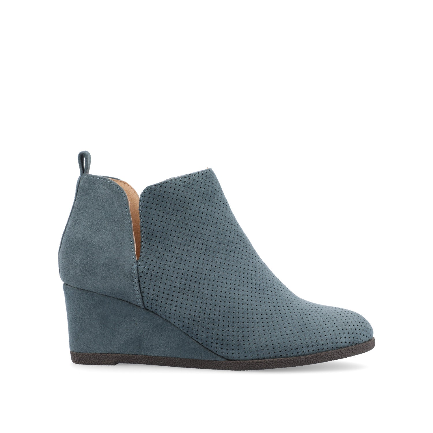 MYLEE WEDGE HEELED BOOTIES IN FAUX SUEDE - Blue