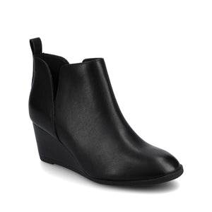 MYLEE WEDGE HEELED BOOTIES IN FAUX SUEDE
