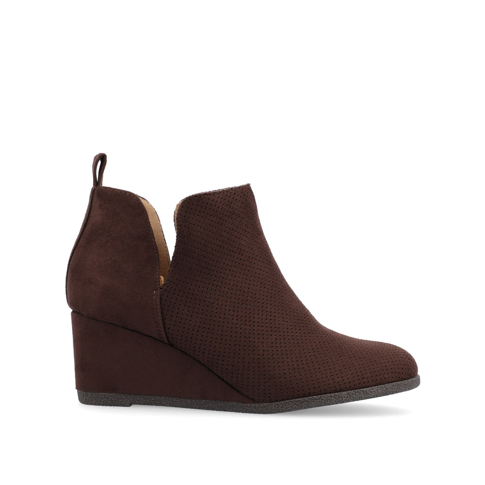 MYLEE WEDGE HEELED BOOTIES IN FAUX SUEDE