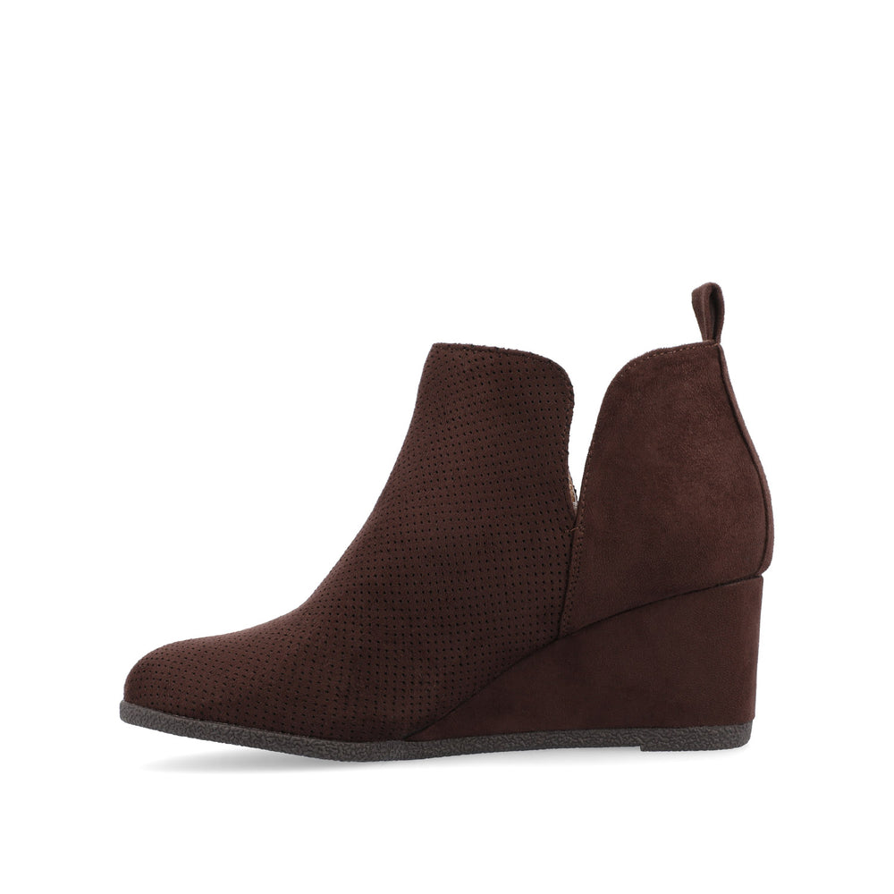 MYLEE WEDGE HEELED BOOTIES IN FAUX SUEDE