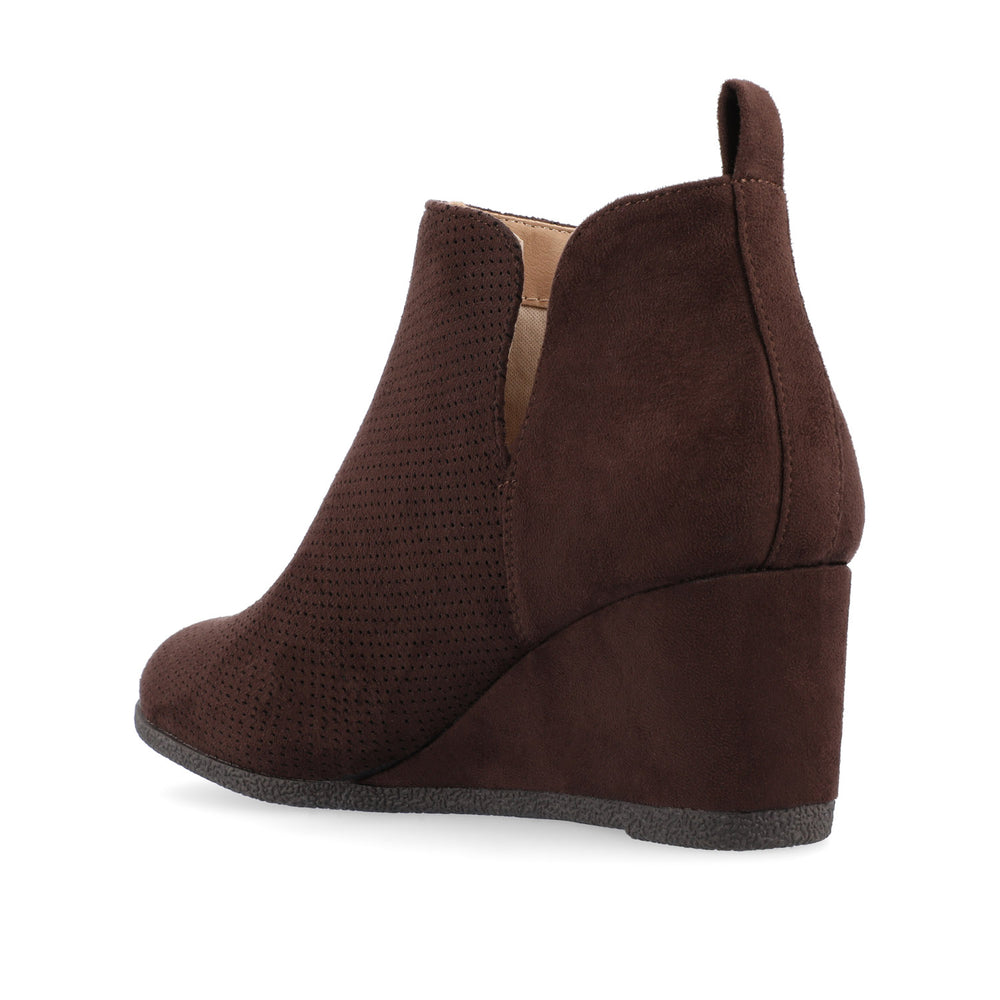 MYLEE WEDGE HEELED BOOTIES IN FAUX SUEDE