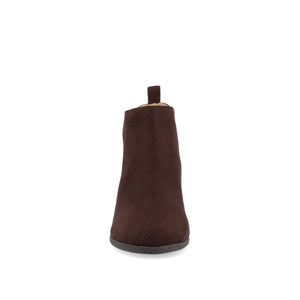 MYLEE WEDGE HEELED BOOTIES IN FAUX SUEDE - Brown