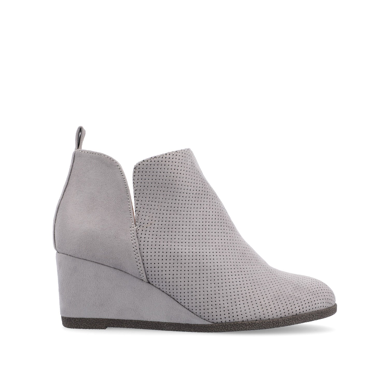 MYLEE WEDGE HEELED BOOTIES IN FAUX SUEDE - Grey