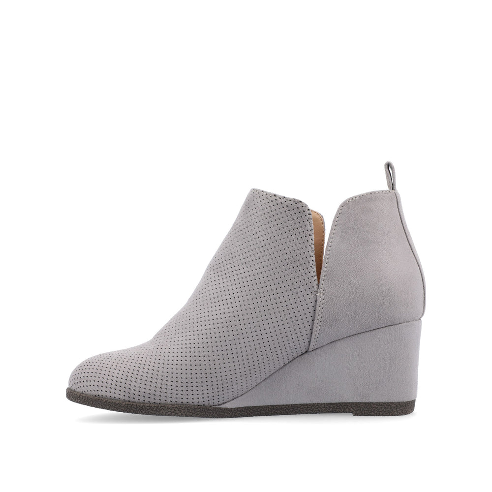 MYLEE WEDGE HEELED BOOTIES IN FAUX SUEDE