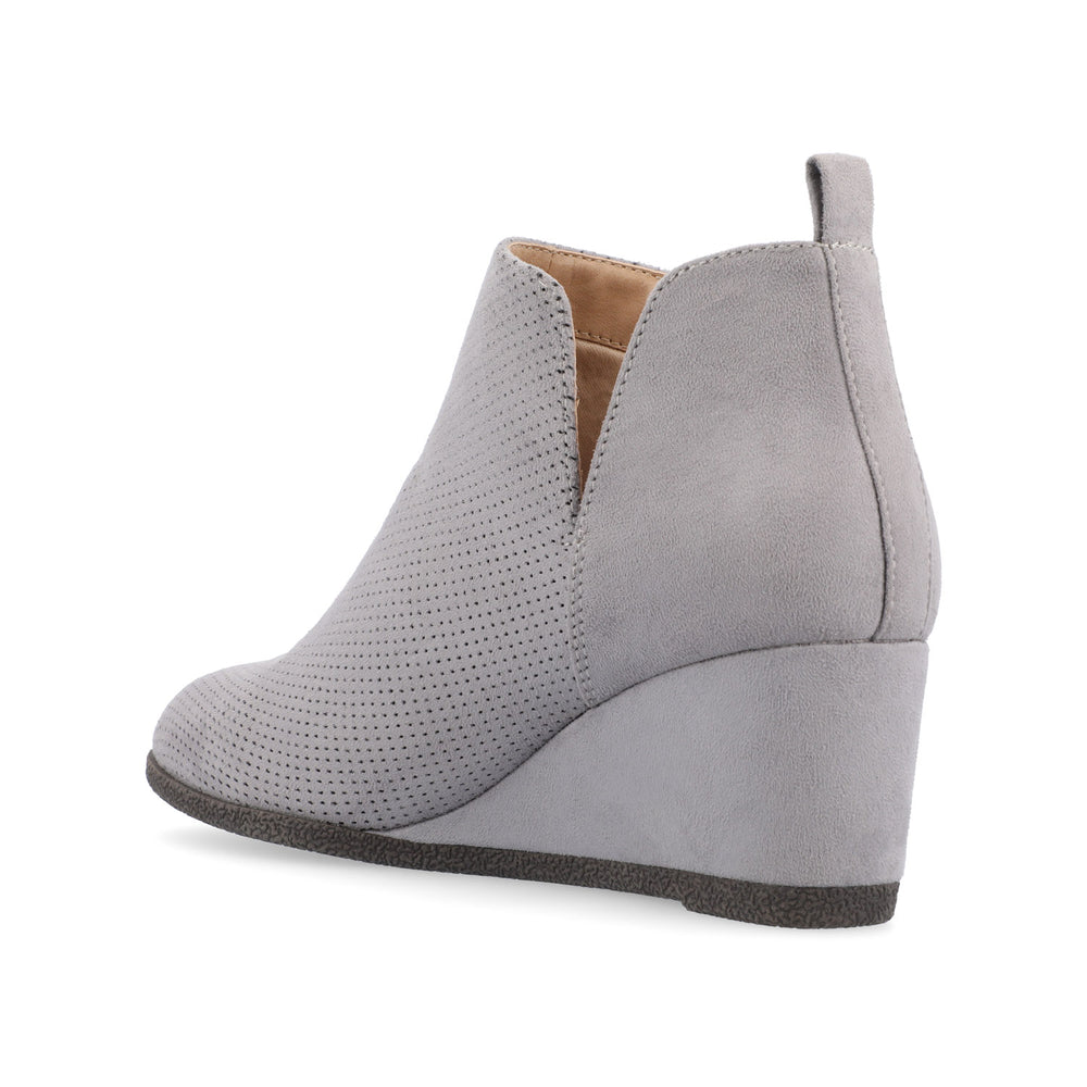 MYLEE WEDGE HEELED BOOTIES IN FAUX SUEDE