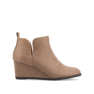 MYLEE WEDGE HEELED BOOTIES IN WIDE - Taupe