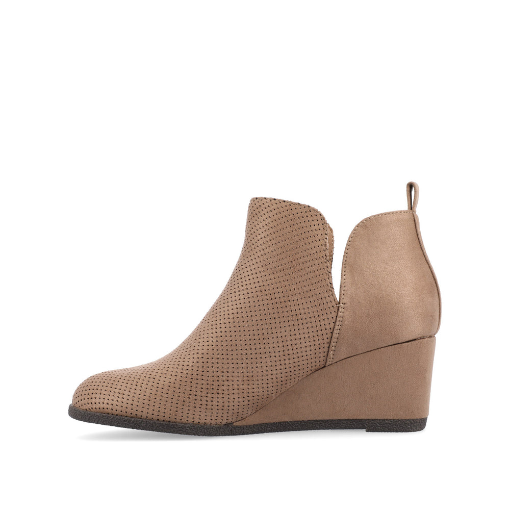 MYLEE WEDGE HEELED BOOTIES IN FAUX SUEDE