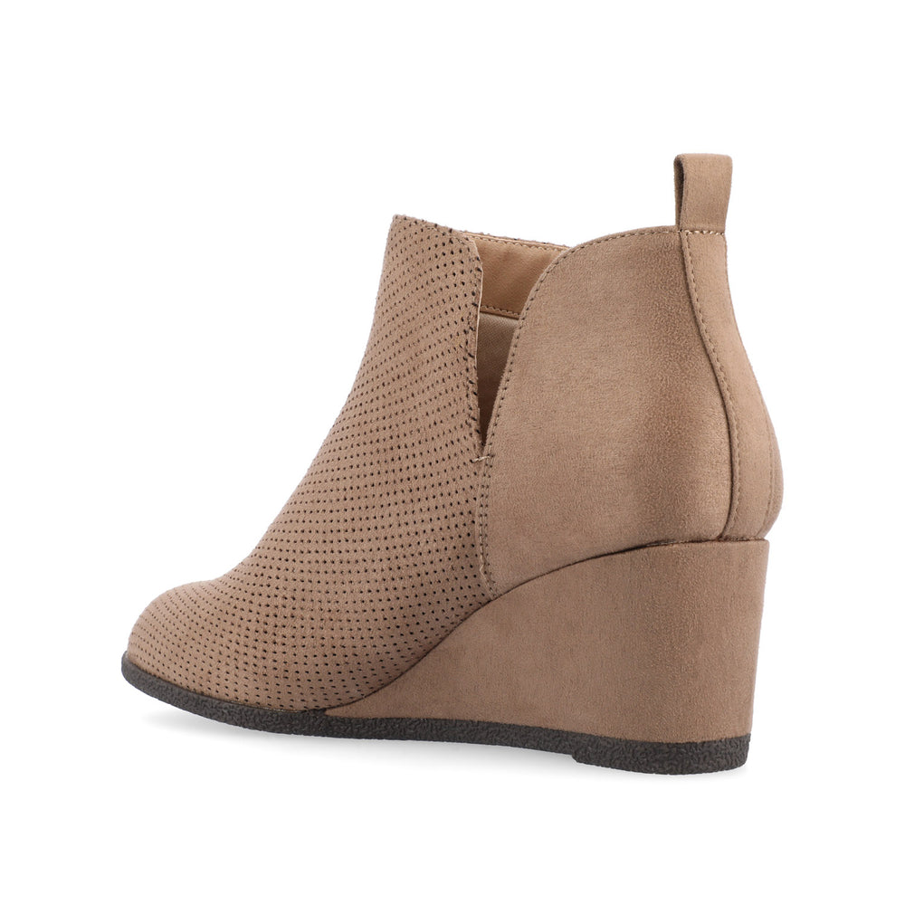 MYLEE WEDGE HEELED BOOTIES IN FAUX SUEDE