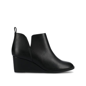 MYLEE WEDGE HEELED BOOTIES IN WIDE - Black PU