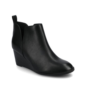 MYLEE WEDGE HEELED BOOTIES IN WIDE - Black PU