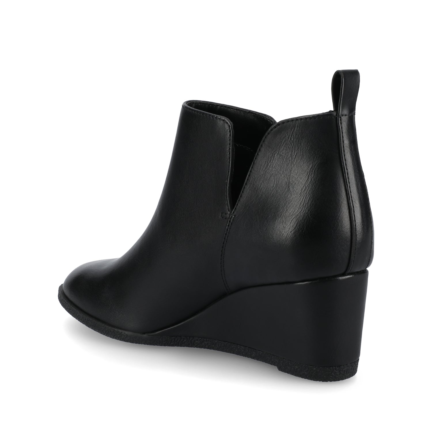 MYLEE WEDGE HEELED BOOTIES IN WIDE - Black PU