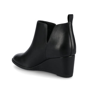 MYLEE WEDGE HEELED BOOTIES IN WIDE - Black PU