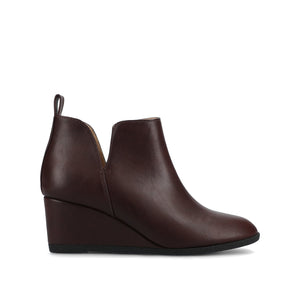 MYLEE WEDGE HEELED BOOTIES IN WIDE - Oxblood