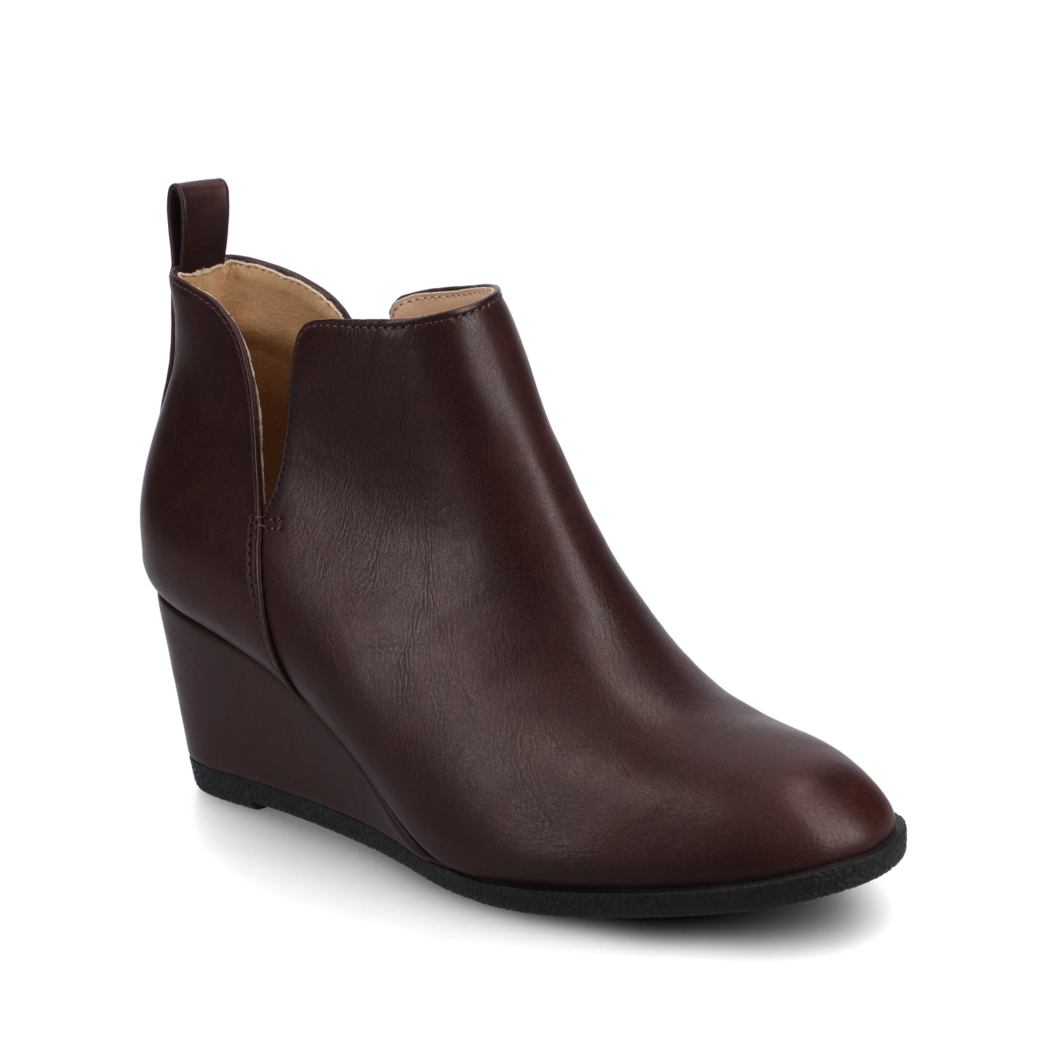 MYLEE WEDGE HEELED BOOTIES IN WIDE - Oxblood