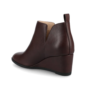 MYLEE WEDGE HEELED BOOTIES IN WIDE - Oxblood