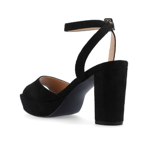 NAIRRI FAUX SUEDE STRAPPY HEELS IN WIDE - Black PU