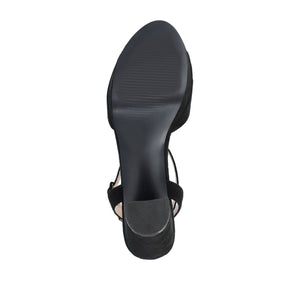 NAIRRI FAUX SUEDE STRAPPY HEELS IN WIDE - Black PU