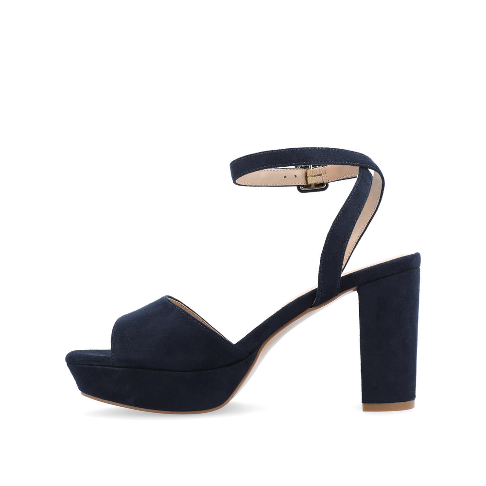 NAIRRI FAUX SUEDE STRAPPY HEELS IN WIDE