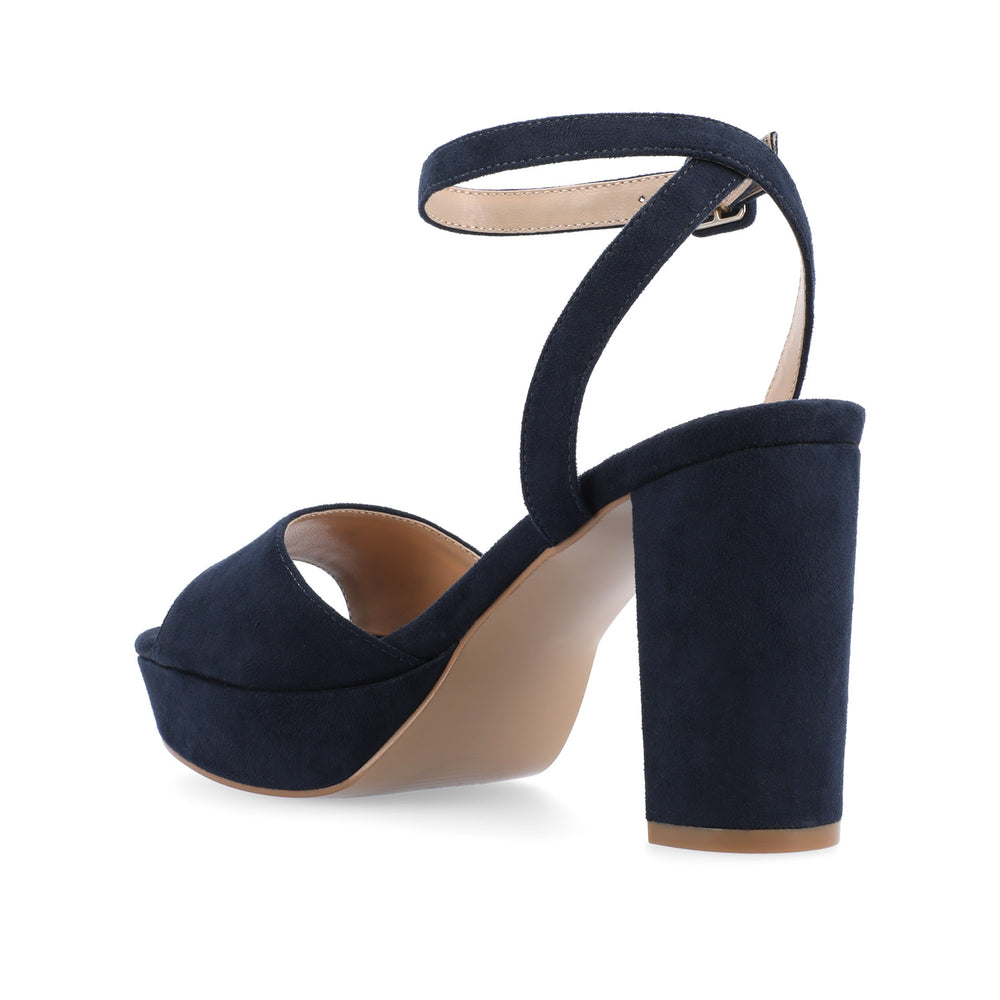 NAIRRI STRAPPY HEELS IN FAUX SUEDE