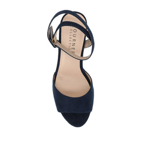 NAIRRI FAUX SUEDE STRAPPY HEELS IN WIDE - Blue