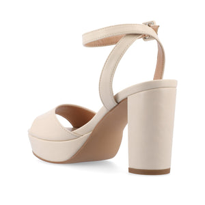 NAIRRI STRAPPY HEELS IN FAUX SUEDE - Bone