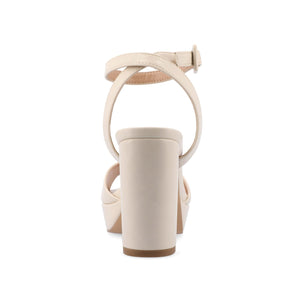 NAIRRI STRAPPY HEELS IN FAUX SUEDE - Bone