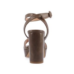 NAIRRI STRAPPY HEELS IN VEGAN LEATHER - Brown