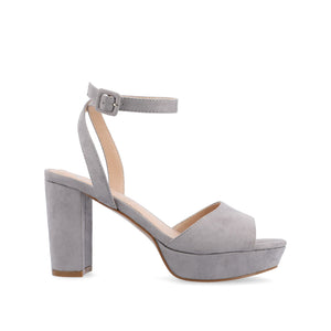 NAIRRI FAUX SUEDE STRAPPY HEELS IN WIDE - Grey