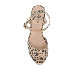 NAIRRI VEGAN LEATHER STRAPPY HEELS IN WIDE - Leopard Faux Suede 2