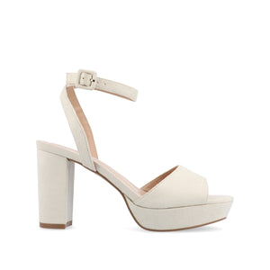 NAIRRI VEGAN LEATHER STRAPPY HEELS IN WIDE - Nude